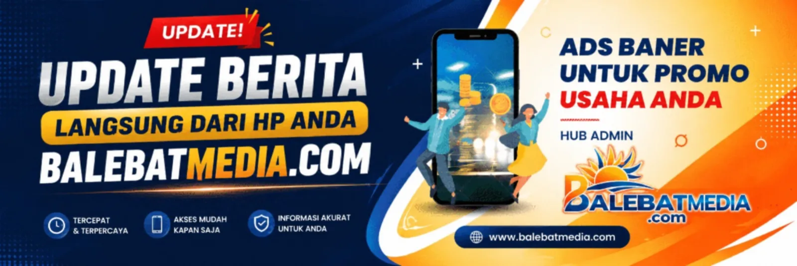 Pasang banner iklan untuk promo usaha Anda di Balebatmedia.com